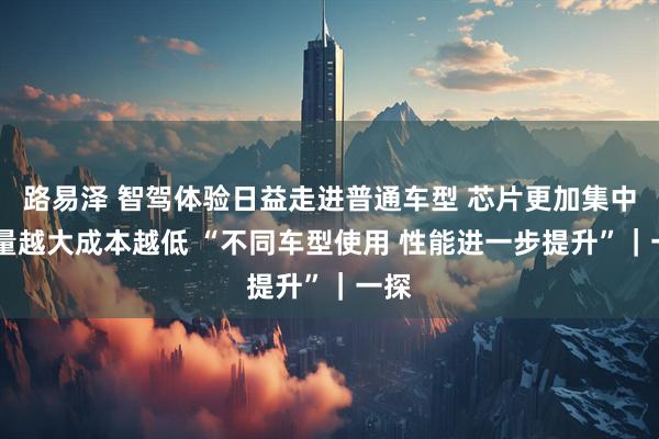 路易泽 智驾体验日益走进普通车型 芯片更加集中 用量越大成本越低 “不同车型使用 性能进一步提升”｜一探